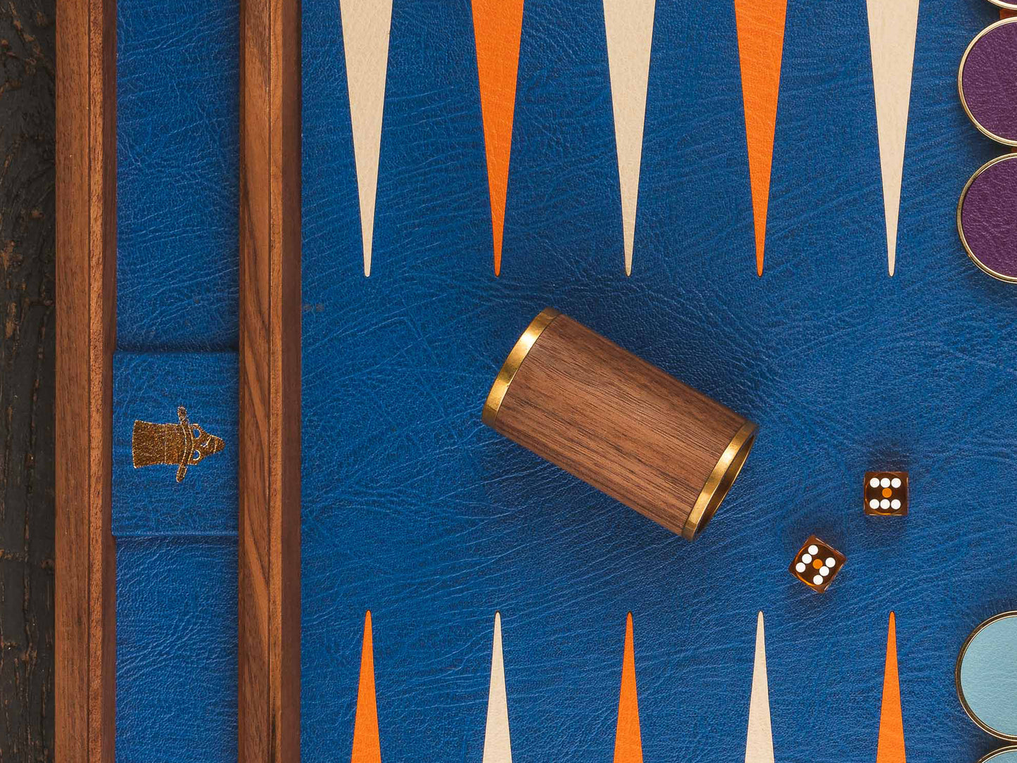 Davis Bone Club Walnut and Leather Backgammon Board